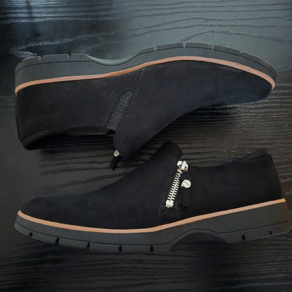 Dr Scholls sz 8.5 Nice Day Now Slip On Black Shoe with side zip closure accent - Picture 2 of 8